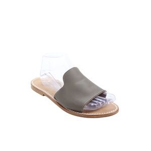 Sandalia Womens Single Strap Slide Snadals Brown Leather Size 39